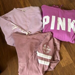 PINK Victoria's Secret Sweatshirt Trio - Light Purple, Magenta, Mauve